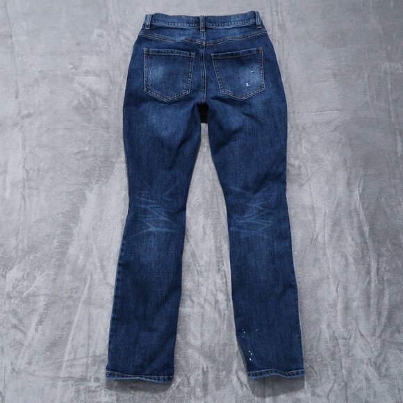 Cabi Jeans Womens 2 Blue Button Fly Straight Distressed Boho Chic Retro Preppy - Picture 5 of 16